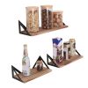 Floating Shelves, Long Wall Shelves Set of 3, Wall Mounted Shelves with Brackets for Bedroom, Living Room, Kitchen, Bathroom– Natural Wood