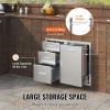 Outdoor Kitchen Door Drawer Combo 29.5" W x 22.6" H x 21.7''D, Access Door/Triple Drawers with Propane Drawer and Adjustable Garbage Ring