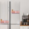 2 Pack Bow Magnetic Spice Rack for Refrigerator Metal Magnet Basket Shelf for Fridge Seasoning Storage Organizers Home Decor Kitchen Accessories (Pink