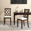 Dining Chair Set of 2 Wood Kitchen Chairs with Upholstered Seat Cushion and Rubber Wood Legs
