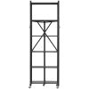 6-Tier Foldable Storage Shelf, 24W x 12D x 72H Inch Folding Metal Rack Shelving Unit, No Assembly Organizer Shelf with 5 Wheels & 4 Hooks for Pantry