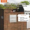 Outdoor Kitchen Drawers 14W x 14.4H x 23D Inch, Flush Mount Double BBQ Drawers Stainless Steel with Handle