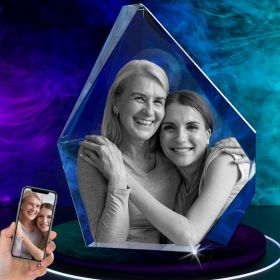 RUIOU 3D Crystal Photo Personalized Gifts For Her, Him, Mom, Dad, Women, Men, Couple, Custom 3D Laser Engraved Picture Iceberg (Option: Small)