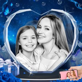 3D Crystal Photo, Personalized Gifts For Father, Dad, Women, Her, Wife, Girlfriend, Laser Engraved Custom Picture Gifts (Option: Small)