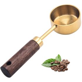 15ml Wooden Handle Measuring Spoon Coffee Powder Milk Powder Spoon (Color: Gold, Type: Kitchen Tools)