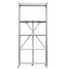 5-Tier Foldable Storage Shelf, 32W x 14D x 72H Inch Folding Metal Rack Shelving Unit, No Assembly Organizer Shelf with 5 Wheels & 4 Hooks for Pantry