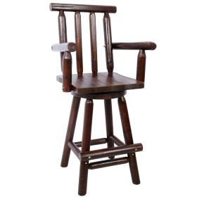 Rustic Bar Stool - Fir Wood Construction, Chair with Footrest,Wide Armrest, Rustic Kitchen Stool, Tall Bistro Chair for Dining Room, Restaurant, Pub (Color: as Pic)