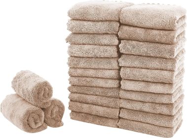 24 Pack Kitchen Dishcloths - Does Not Shed Fluff - Reusable Dish Towels, Dish Cloths, Super Absorbent Coral Fleece Cleaning Cloths (Material: Microfiber)