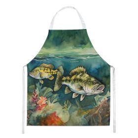 Smallmouth Bass Apron Cooking Kitchen Server Baking Crafts Gardening for Adult Women Men, Unisex, Large, Multicolor (Default: Default)