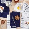 Albany Kitchen Towel 4-Pack Set, Cobalt Blue/White, 16"x26"