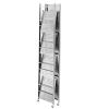 5-Tier Foldable Storage Shelf, 32W x 14D x 72H Inch Folding Metal Rack Shelving Unit, No Assembly Organizer Shelf with 5 Wheels & 4 Hooks for Pantry